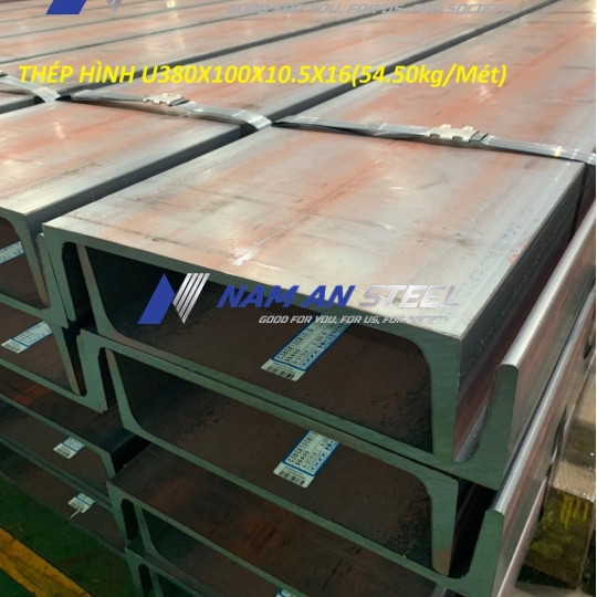 THÉP HÌNH U380X100X10.5X16 (54.50 KG/MÉT)